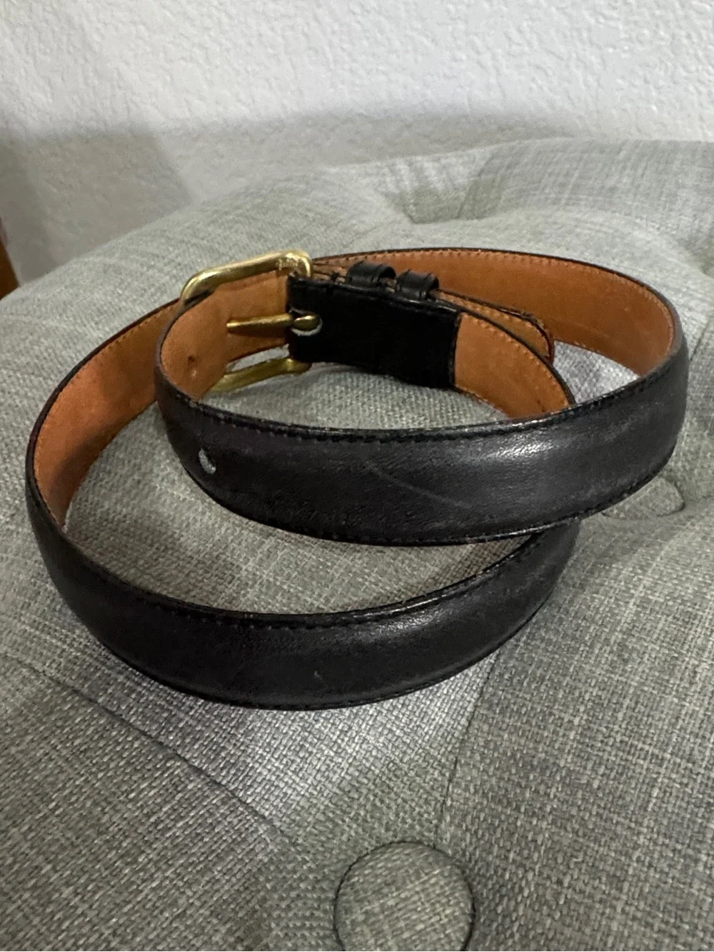Coach vintage black leather belt brass hardware - Picture 4 of 10